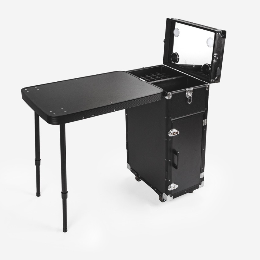 Make-up trolley make-up koffer met spiegel, tafel en verlichting Smarty Aanbieding Make-up trolley make-up koffer met spiegel, tafel en verlichting Smarty Aanbieding