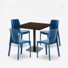 Horeca set met salontafel 90x90 cm en 4 stoelen Yanez 