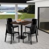 Horeca set met salontafel 90x90 cm en 4 stoelen Yanez 