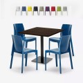 Horeca set met salontafel 90x90 cm en 4 stoelen Yanez Aanbieding