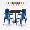 Horeca set met salontafel 90x90 cm en 4 stoelen Yanez Aanbieding