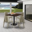 Horeca set met salontafel 90x90 cm en 4 stoelen Jasper 