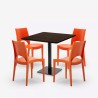 Horeca set met salontafel 90x90 cm en 4 stoelen Prince 