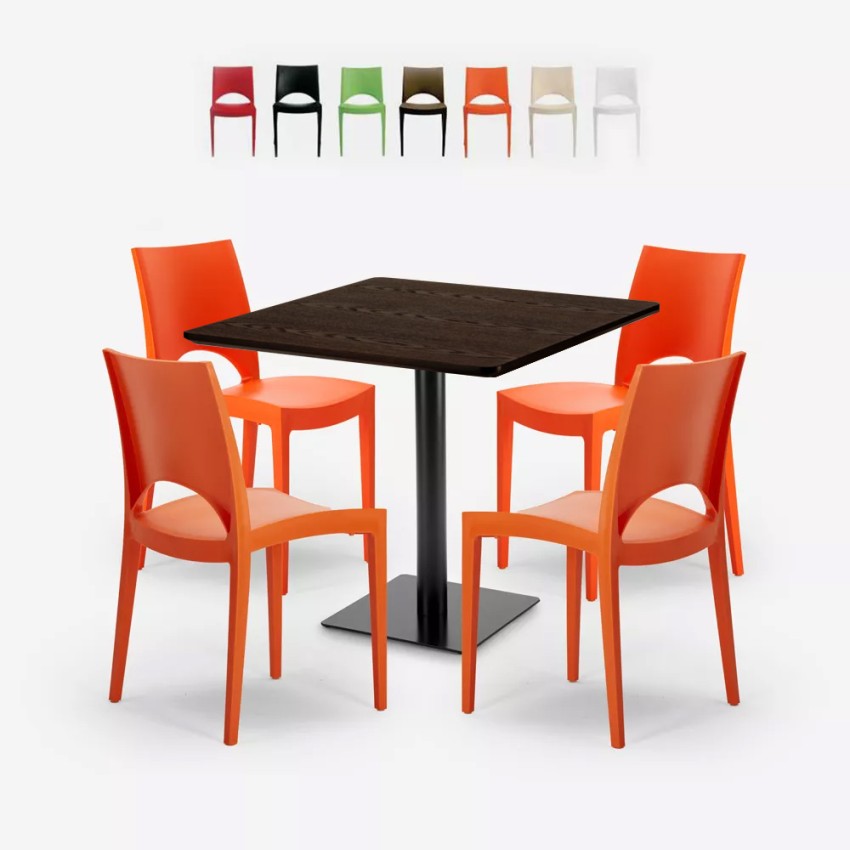 Horeca set met salontafel 90x90 cm en 4 stoelen Prince Aanbieding Horeca set met salontafel 90x90 cm en 4 stoelen Prince Aanbieding