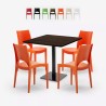 Horeca set met salontafel 90x90 cm en 4 stoelen Prince Aanbieding