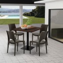Horeca set met salontafel 90x90 cm en 4 stoelen Prince 