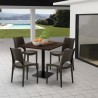 Horeca set met salontafel 90x90 cm en 4 stoelen Prince 