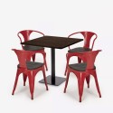 Horeca set met tafel 90x90 cm en 4 stoelen Burke 