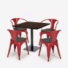 Horeca set met tafel 90x90 cm en 4 stoelen Burke 