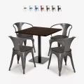 Horeca set met tafel 90x90 cm en 4 stoelen Burke Aanbieding
