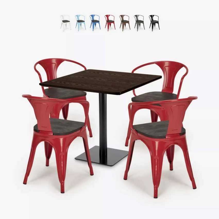 Horeca set met tafel 90x90 cm en 4 stoelen Burke Kosten