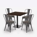 Horeca set met tafel 90x90 cm en 4 stoelen Edgar 