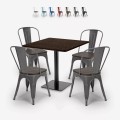 Horeca set met tafel 90x90 cm en 4 stoelen Edgar Aanbieding