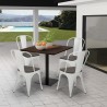 Horeca set met tafel 90x90 cm en 4 stoelen Edgar 