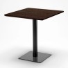 Vierkante Tafel 70x70 cm houteffect met 2 gekleurde stoelen Paris Melon 