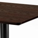 Vierkante tafel 70x70 cm houteffect met 2 gekleurde stoelen Gruvyer Melon 