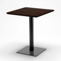 Vierkante tafel 60x60 cm houteffect blad met 2 gekleurde stoelen Ice Kiss 