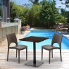 Vierkante tafel 60x60 cm met 2 gekleurde stoelen Paris Kiss 