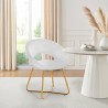 Fluwelen fauteuil stoel met gouden poten Wisel Korting
