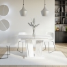 Uitschuifbare witte keukentafel met marmeren effect 120-160x80 cm Doha 2 Catalogus