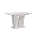 Uitschuifbare witte keukentafel met marmeren effect 120-160x80 cm Doha 2 Aanbod