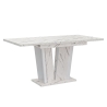 Uitschuifbare witte keukentafel met marmeren effect 120-160x80 cm Doha 2 Verkoop