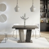 Uitschuifbare eettafel 120-160x80 cm zwarte marmerlook Doha 2 Catalogus