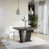 Uitschuifbare eettafel 120-160x80 cm zwarte marmerlook Doha 2 Korting