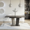 Uitschuifbare eettafel 120-160x80 cm zwarte marmerlook Doha 2 Kortingen