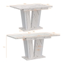 Uitschuifbare eettafel 120-160x80 cm zwarte marmerlook Doha 2 Voorraad