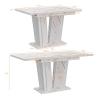 Uitschuifbare eettafel 120-160x80 cm zwarte marmerlook Doha 2 Voorraad