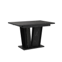 Uitschuifbare eettafel 120-160x80 cm zwarte marmerlook Doha 2 Aanbod