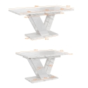 Uitschuifbare tafel 120-160x80 cm wit marmereffect Dubai Kortingen