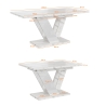 Uitschuifbare tafel 120-160x80 cm wit marmereffect Dubai Kortingen