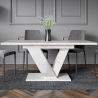 Uitschuifbare tafel 120-160x80 cm wit marmereffect Dubai Korting