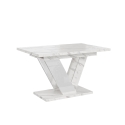 Uitschuifbare tafel 120-160x80 cm wit marmereffect Dubai Aanbod