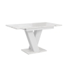 Moderne witte uitschuifbare tafel 120-160x80 cm met marmeren effect Masiv Aanbod