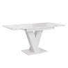 Moderne witte uitschuifbare tafel 120-160x80 cm met marmeren effect Masiv Verkoop
