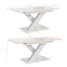Uitschuifbare tafel 140-180 cm met wit marmereffect en modern design Bronx Kortingen