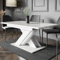 Uitschuifbare tafel 140-180 cm met wit marmereffect en modern design Bronx Aanbieding