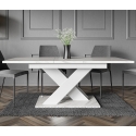 Uitschuifbare tafel 140-180 cm met wit marmereffect en modern design Bronx Korting
