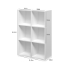 Moderne witte boekenkast met 6 kubusvormige vakken 65x30x97 cm Ika 2 Korting
