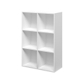 Moderne witte boekenkast met 6 kubusvormige vakken 65x30x97 cm Ika 2 Aanbieding