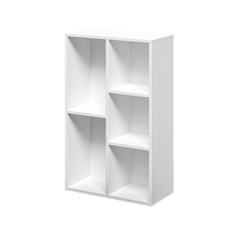 Witte kantoorboekenkast met 5 moderne kubusplanken 50x25x80cm Ika 3 Aanbieding