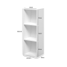 Lage witte houten boekenkast met 3 vakken 33,2x30x96,4 cm Ika 4 Korting