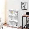Moderne witte boekenkast met 6 kubusvormige vakken 65x30x97 cm Ika 2 Verkoop