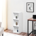 Lage witte houten boekenkast met 3 vakken 33,2x30x96,4 cm Ika 4 Verkoop