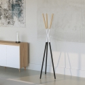 Moderne Scandinavische stijl staande kapstok van hout en metaal Pakart Verkoop