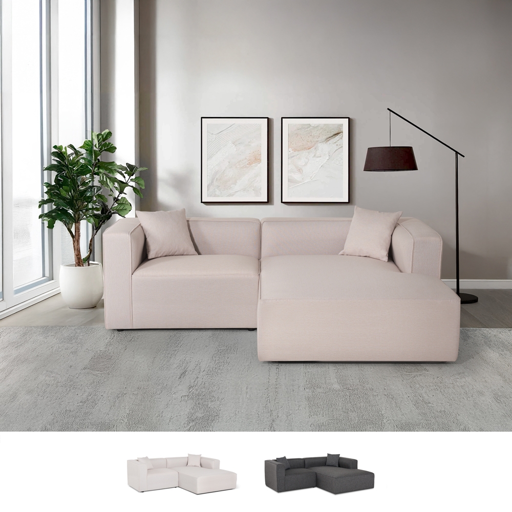 3-zits modulaire hoekbank van stof Rylos Aanbieding 3-zits modulaire hoekbank van stof Rylos Aanbieding