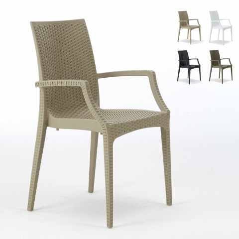 20 Stoelen fauteuils voor cafè restaurant Polyrattan Grand Soleil Bistrot Arm Aanbieding